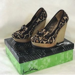 Sam Edelman Real Fur Dyed Calf Fur Leopard 7 / 6.5
